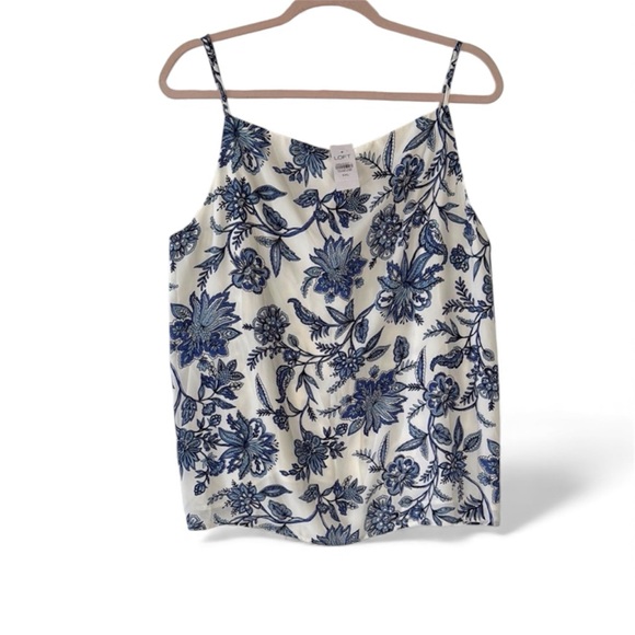 LOFT‎ Women's Blue Floral Top Sz XXL - Picture 3 of 13
